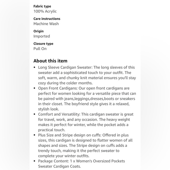 Open Front Cardigan with Pockets - Picture 3 of 5